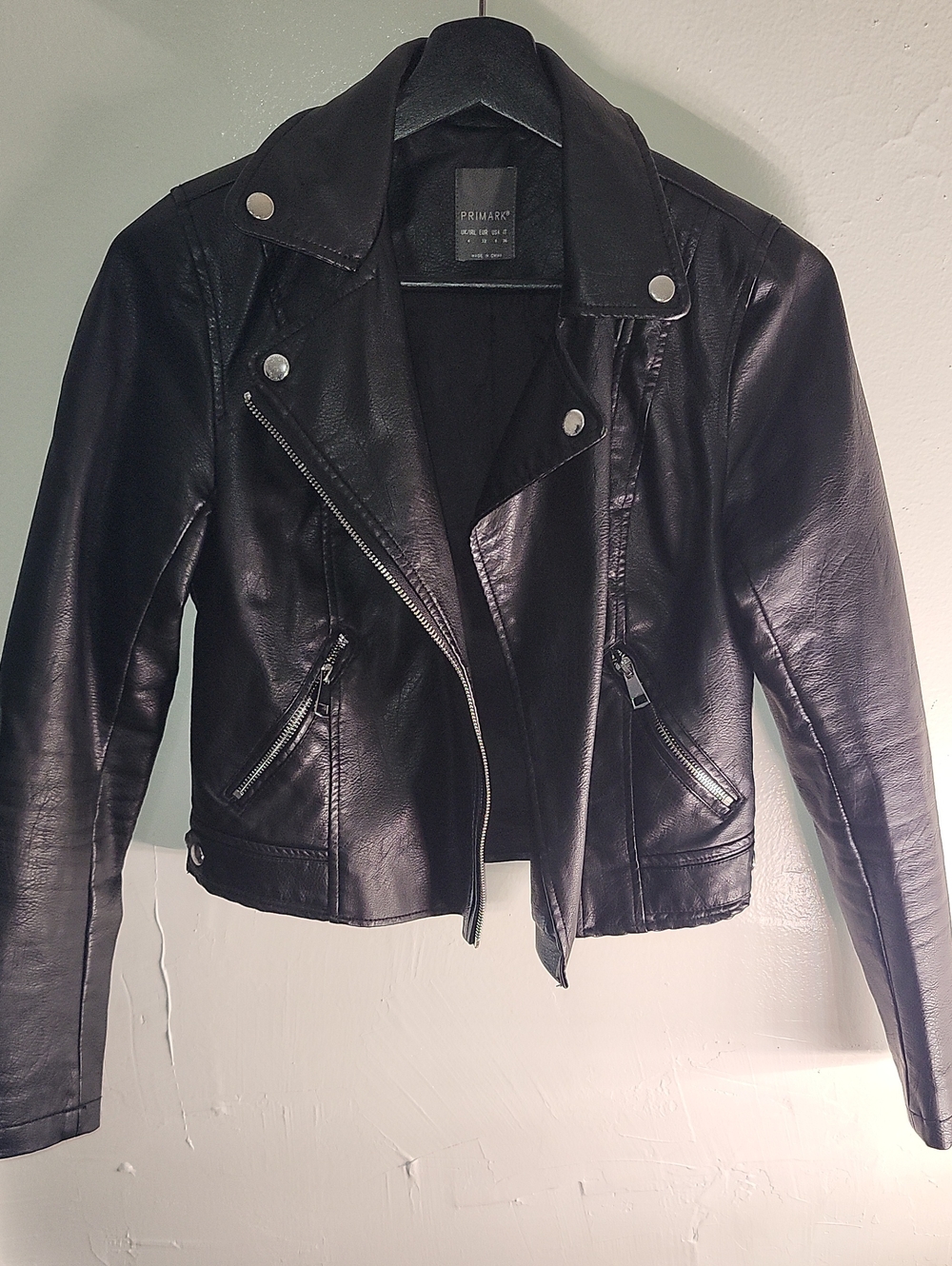 Primark Black Faux Leather Biker Jacket for Women
